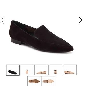 Bleecker & Bond black suede pointed toe loafer 7.5